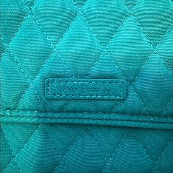 Vera Bradley Teal Quilted Crossbody Bag | Adjustable Strap Travel Purse - Picture 3 of 5